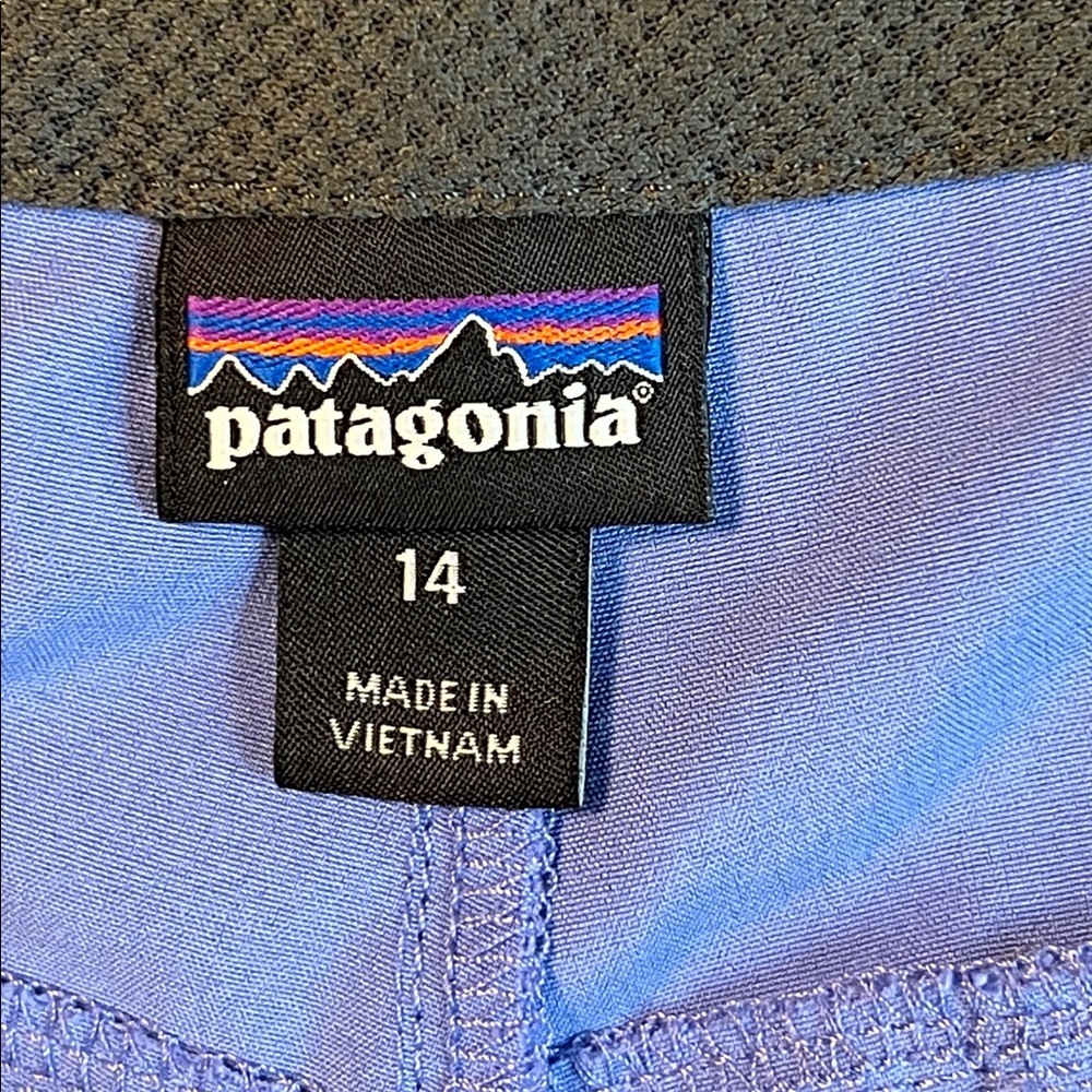 Patagonia Women's Happy Hike Periwinkle Blue Shorts Size 14 - Picture 2 of 12